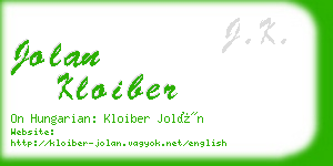 jolan kloiber business card